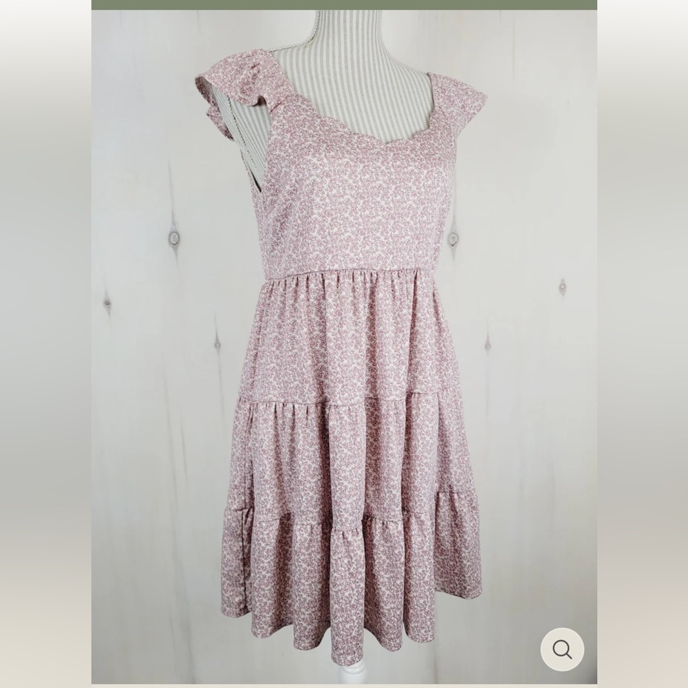 MONTEAU LOS ANGELES SCALLOPED FLORAL DRESS